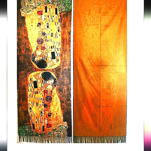NWT Cashmere Wrap - Shawl The Kiss - Gustav Klimt 180cm - Picture 1 of 5